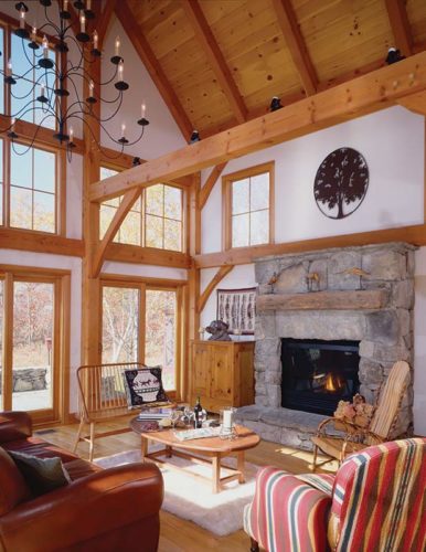 classic barn home great room 