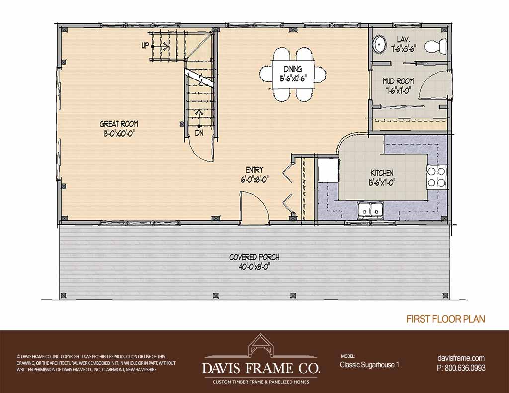 Classic Sugarhouse 1 Floor Plan Barn Home Plan Davis Frame