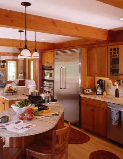 Kitchen of the Contemporary Cottage, featuring ample counter space