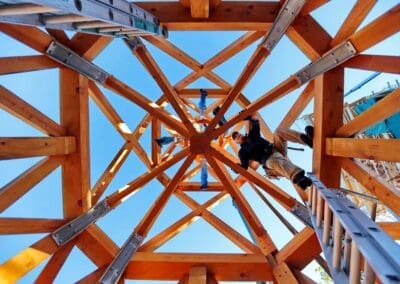 View of Grace Episcopal Church Steeple being assembled on site