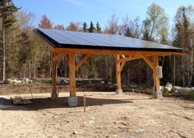 Timber frame holding solar panel