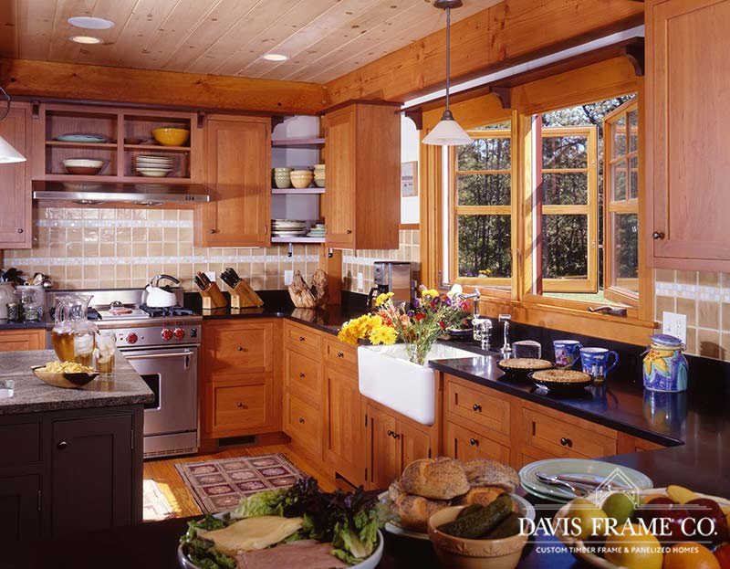 natural wood cabinets farmhouse style 